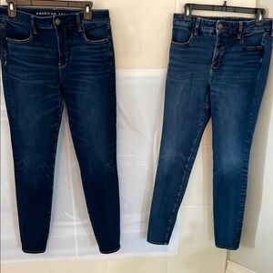 Set of Two American Eagle Outfitters Blue Skinny Jeans with Stretch